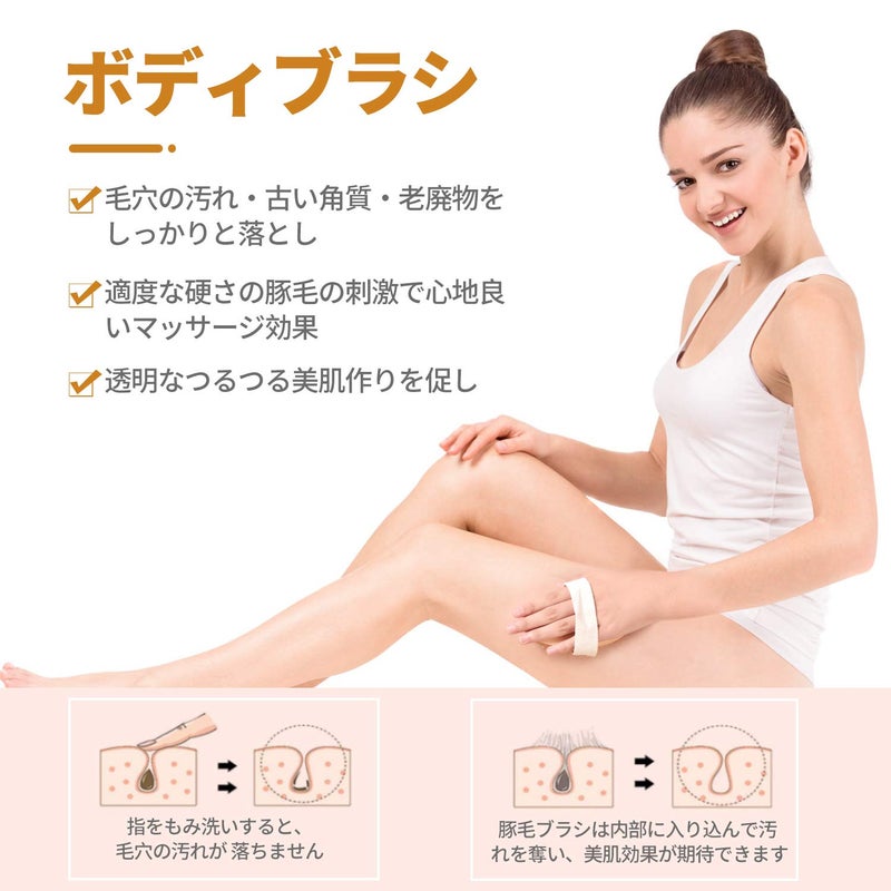 LAYUKI Body Brush for Dry or Wet Brushing and 2-Sided Foot File Scrubber Set, Exfoliating Skin, Cellulite Treatment, Foot File Scrubber with Pumice Stone - Image 2